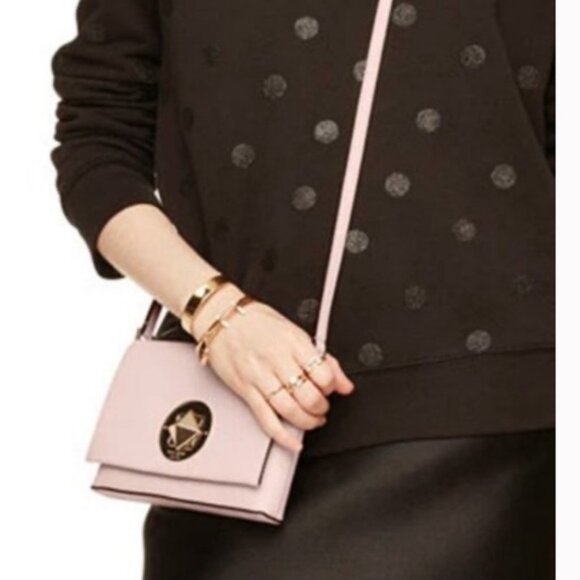 Kate Spade Newbury Lane Sally Crossbody Rose Gold Saffiano Leather Shoulder Bag - Picture 6 of 16